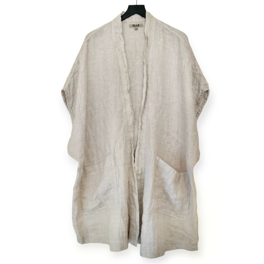 Flax Linen Obscure Cardigan / Oyster Panama